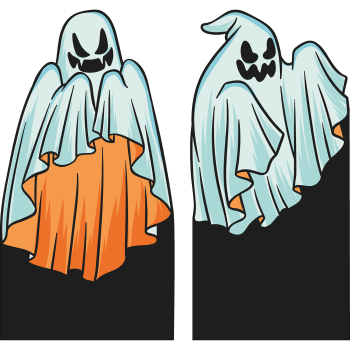 Spooky Ghoul 2 pack Halloween Ghost Cardboard Cutout Standee Standup -$0.00