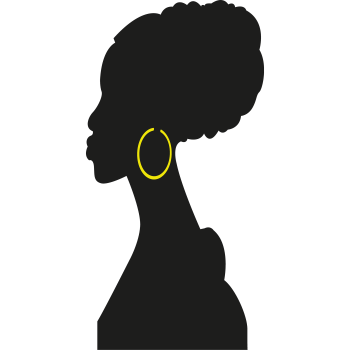 Ebony Woman Gold Earring Silhouette