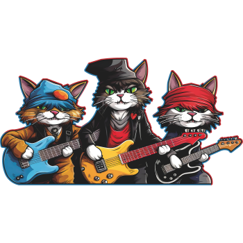 Punk Avenged Metal Rock N Roll Cats Guitars Music Band