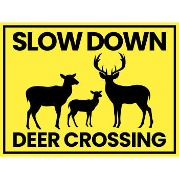 Deer Crossing Waterproof Plastic Outdoor Yard Sign -$14.99