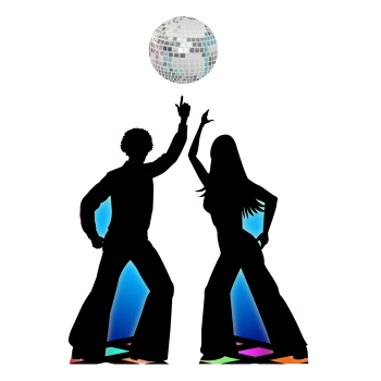 SC2184 Disco Couple With Disco Ball Silhouette Cardboard Cutout Standee Standup -$63.99