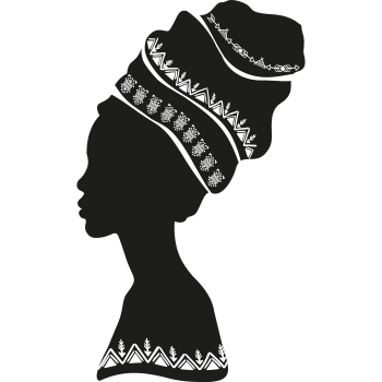 Elegant Beautiful Woman African Cloth Big Hair Silhouette -$0.00