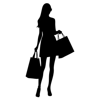Woman Girl Lady Shopping Spree Bags Silhouette