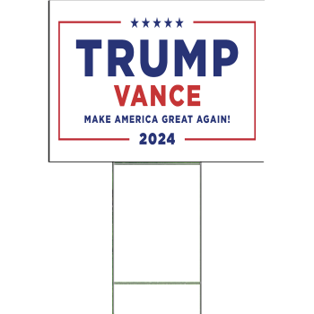 Donald Trump JD Vance 2024 Waterproof Plastic Yard Sign -$14.99