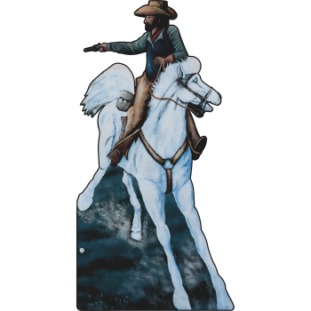 Silver Dollar Trading Post San Elizario Texas Mural Cowboy Horse Cardboard Cutout Standee Standup -$48.99