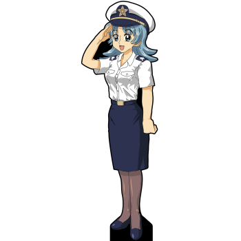 Female Woman Anime Navy Uniform Salute Cardboard Cutout Standee Standup -$0.00