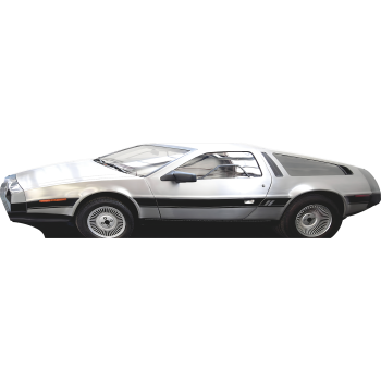 80s Back To The Steel Silver Future Time Machine Sports Car Side Cardboard Cutout Standee Standup -$0.00