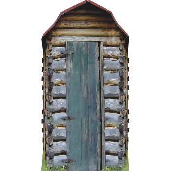 Log Cabin In The Middle of The Woods Outhouse Out House Rustic Western Off Grid Cardboard Cutout Standee Standup