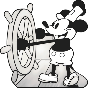 SP12866 Steamboat Willie Mouse Smiling Captain Wheel Steam Boat Cardboard Cutout Standee Standup -$49.99