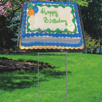 Birthday Party Celebration Cake Plastic Outdoor Yard Sign Decoration Cutout