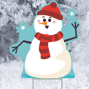 Happy Snowman Plastic Outdoor Yard Sign Decoration Cutout -$14.99