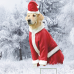 Christmas Santa Holiday Golden Retriever Dog Plastic Outdoor Yard Sign Decoration Cutout