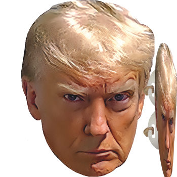 H38182 Prison Mugshot Donald Trump Federal Indictment PO113509 60inch Face with Shield Handle Cardboard Cutout Standup Standee
