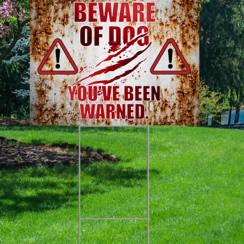 Beware of Dog Waterproof Coroplast Plastic Yard Sign Lawn Sign