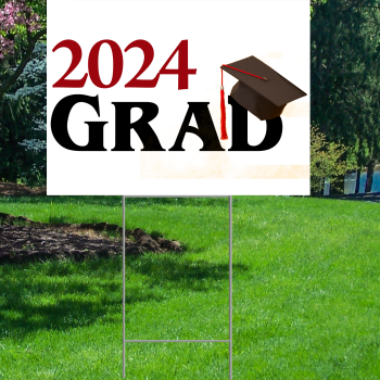 2024 Grad Congratulations Graduate Graduation School College Plastic Yard Sign Lawn Sign