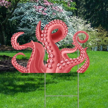 Halloween Creepy Cthulhu Octopus Tentacles Lovecraft Davy Jones Coroplast Plastic Yard Sign Lawn Sign