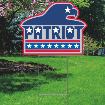 Patriot Stars Stripes Eagle Politics Plastic Outdoor Yard Sign Decoration Cutout -$14.99