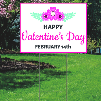 Happy Valentine’s Day Heart Rose Plastic Outdoor Yard Sign Decoration Cutout