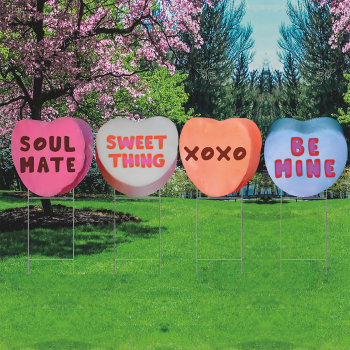 Happy Valentine’s Day Candy Hearts Plastic Outdoor Yard Sign Decoration Cutout -$14.99