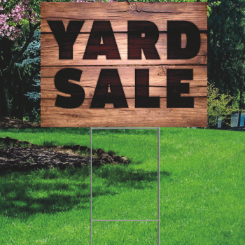 Yard Sale Rustic Wood Plastic Outdoor Yard Sign Decoration Cutout