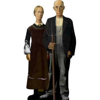 Grant Wood American Gothic Farmer and Wife Full Body Cardboard Cutout Standee Standup -$0.00