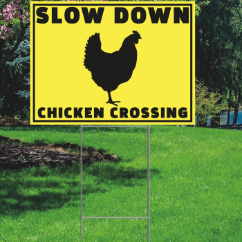 Chicken Crossing Plastic Outdoor Yard Sign Decoration Cutout