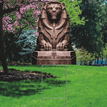 Lion Statue Gate Column Plastic Outdoor Yard Sign Decoration Cutout -$14.99