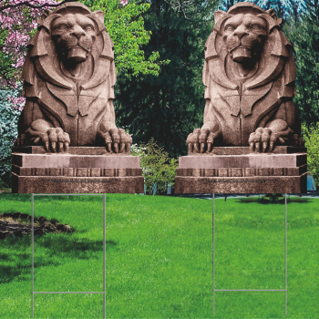 Lion Statue Gate Column 2 pack Plastic Outdoor Yard Sign Decoration Cutout -$24.99
