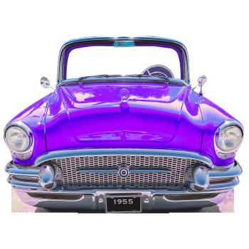 Classic Pearl Purple Car Coupe 1955 Stand in Cardboard Cutout Standee Standup