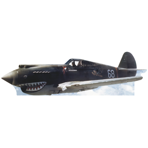 3rd Squadron Hell's Angels Flying Tigers Military Plane Shark Nose Art Cardboard Cutout Standee Standup