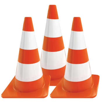 Construction Cone 3 pack Cardboard Cutout Standee Standup