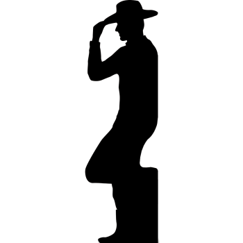 Cowboy Leaning Silhouette Cardboard Cutout Standee Standup