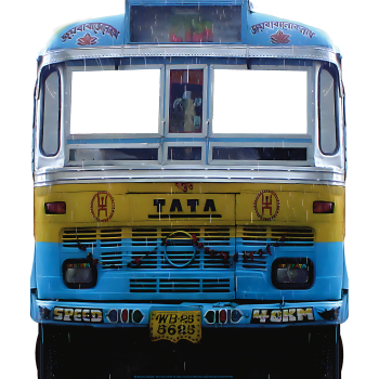 SS11081 Colorful Indian Bus Front Stand In Bengal Salt Lake City India Cardboard Cutout Standup Standee -$0.00