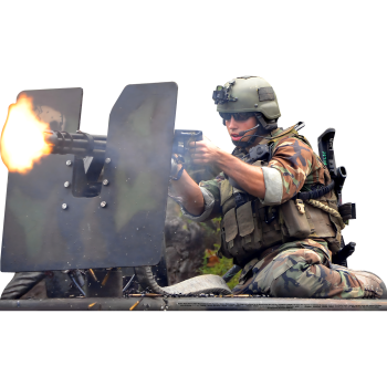 SP12814 US Navy Special Operations Gun Turret Firing Cardboard Cutout Standup Standee  -$0.00