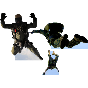 SP12815 Airborne Ranger 3pack Free Fall Paratrooper Parachute Soldier Cardboard Cutout Standup Standee 