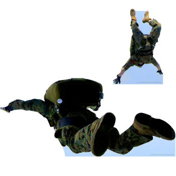 SP12823 Airborne Ranger Back 2pack Free Fall Paratrooper Parachute Soldier Cardboard Cutout Standup Standee -$0.00