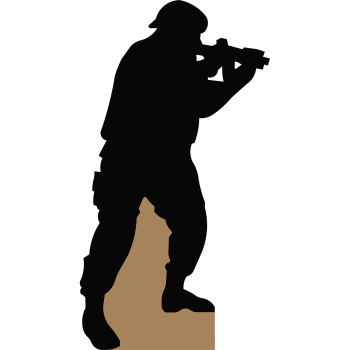 SP12824 Special Forces Ops Silhouette Soldier Aiming Right Cardboard Cutout Standup Standee -$0.00