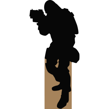 SP12825 Special Forces Ops Silhouette Soldier Aiming Forward Cardboard Cutout Standup Standee -$0.00