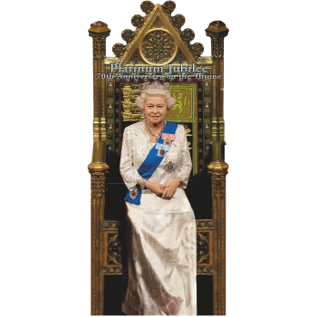Queen Elizabeth II 70 70th Platinum Jubilee Throne Parliament Cardboard Cutout Standee Standup -$0.00