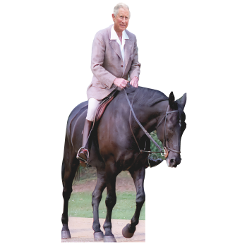 Prince King Charles III on Horse Cardboard Cutout Standee Standup