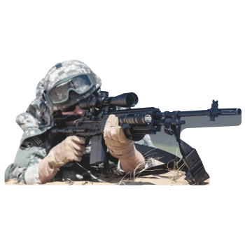 Military Marksman Infantry Airborne Sniper Pointing Gun Cardboard Cutout Standee Standup - $0.00