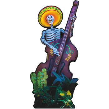 Los Muertos Day of the Dead Guitar Player Skeleton Cardboard Cutout Standee Standup