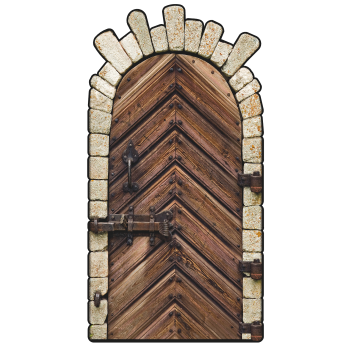 Old Wooden Door Gothic Midieval Prop Cardboard Cutout Standee Standup -$48.99