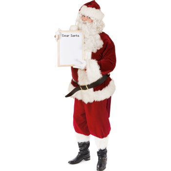 Santa Holding Dear Santa Sign Cardboard Cutout Standee Standup - $0.00