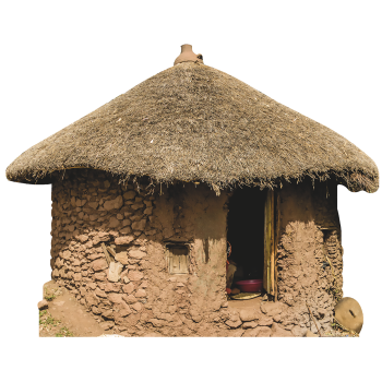 Ethiopia African Stone Round Hut Godjo Rondavel Cardboard Cutout Standee Standup