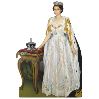 Queen Elizabeth II Coronation Robes 1950s Cardboard Cutout Standee Standup