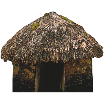 African Congo Straw Clay Mud Round Hut Indigenous Dwelling Cardboard Cutout Standee Standup