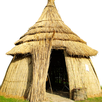African Thatched Straw Round Hut Indigenous Dwelling Shelter Tent Teepee Cardboard Cutout Standee Standup
