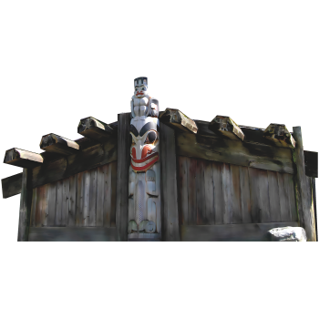 Pacific Northwest Coast Longhouse Totem Pole Indigenous Tribe Shelter Cardboard Cutout Standee Standup -$0.00