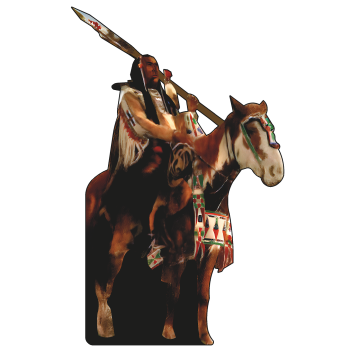 Hidatsa Tribe War Chief on Horse with Spear Western Absaroka Cardboard Cutout Standee Standup -$0.00
